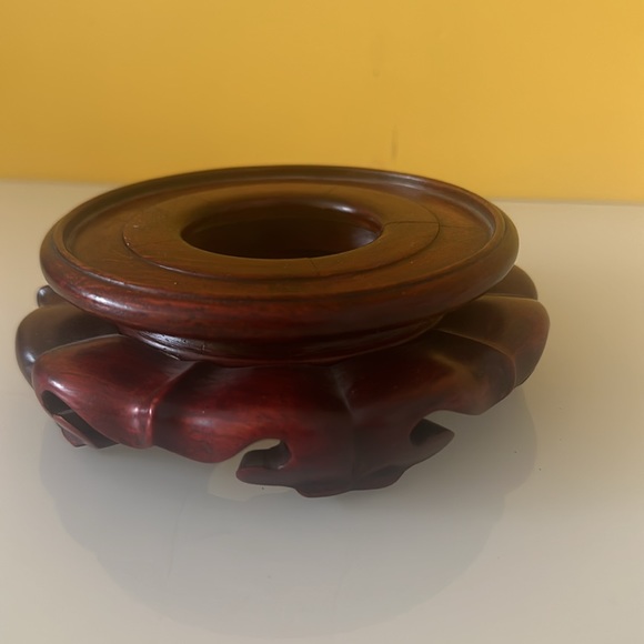 Vintage Chinese Solid Rosewood Round Display Stand - Picture 2 of 6